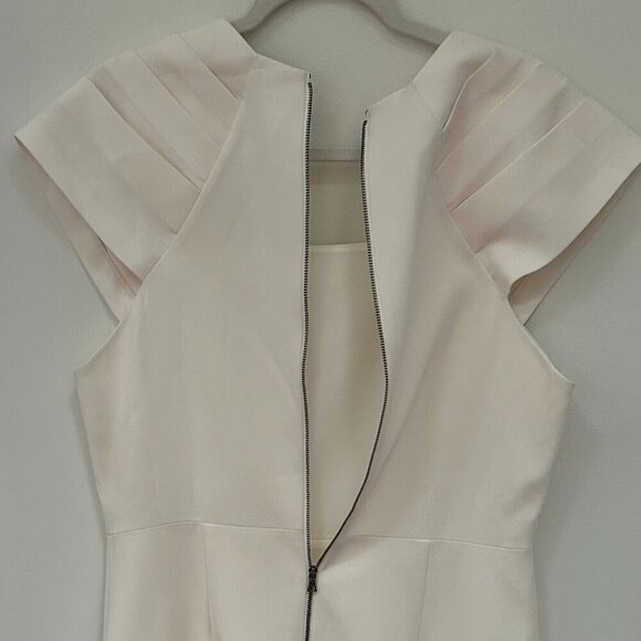 Alice and Olivia Womens Kiro Ivory Pleated Square Neck Sheath Dress 14 - Picture 6 of 10